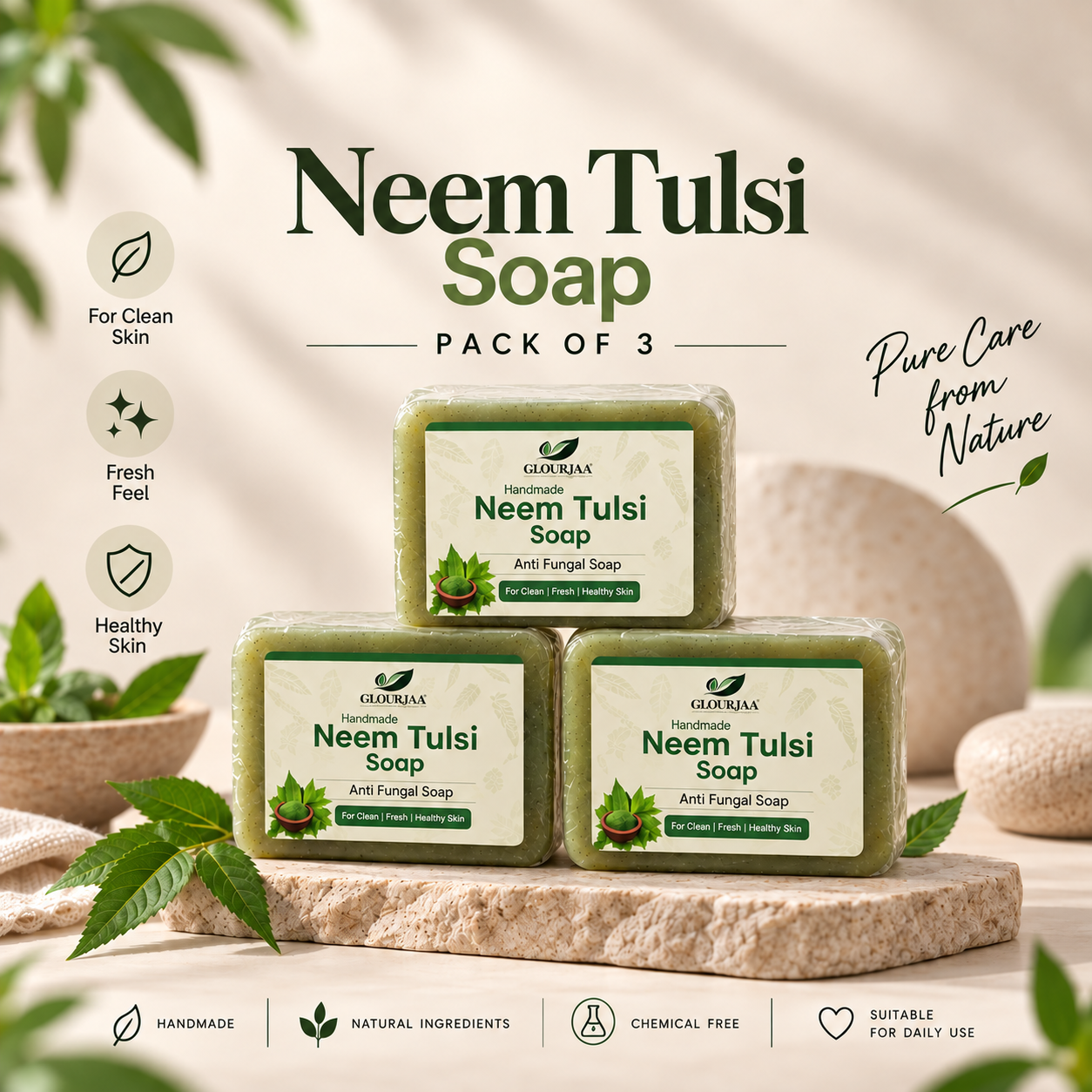 Neem-Tulsi Soap Pack Of 3