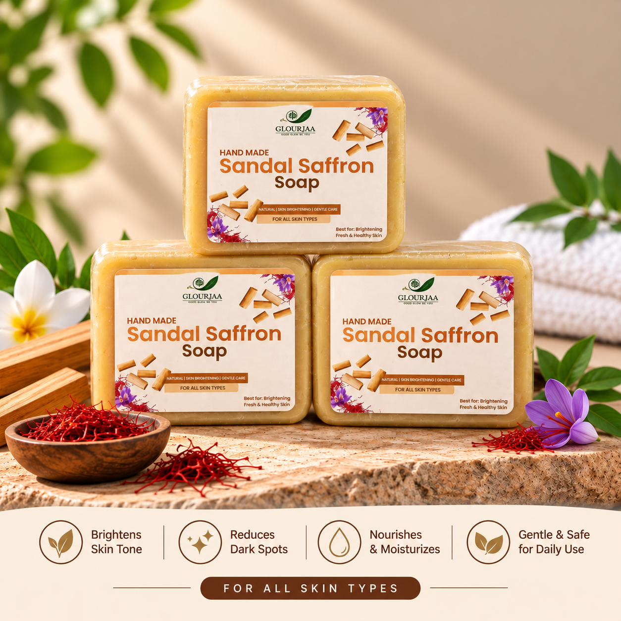 Sandal Saffron Soap – Pack of 3