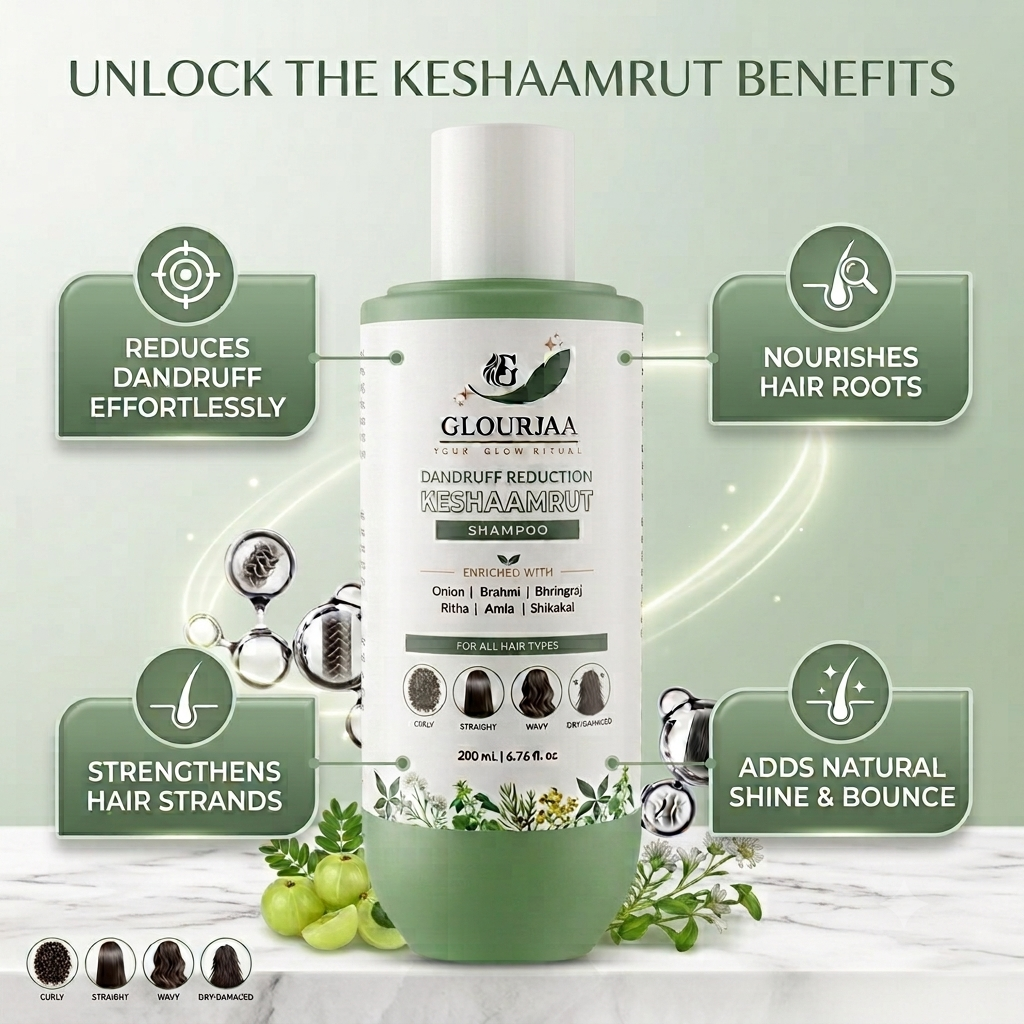 Glourjaa Shampoo & Keshkranti Hair Oil Combo | Complete Hair Care