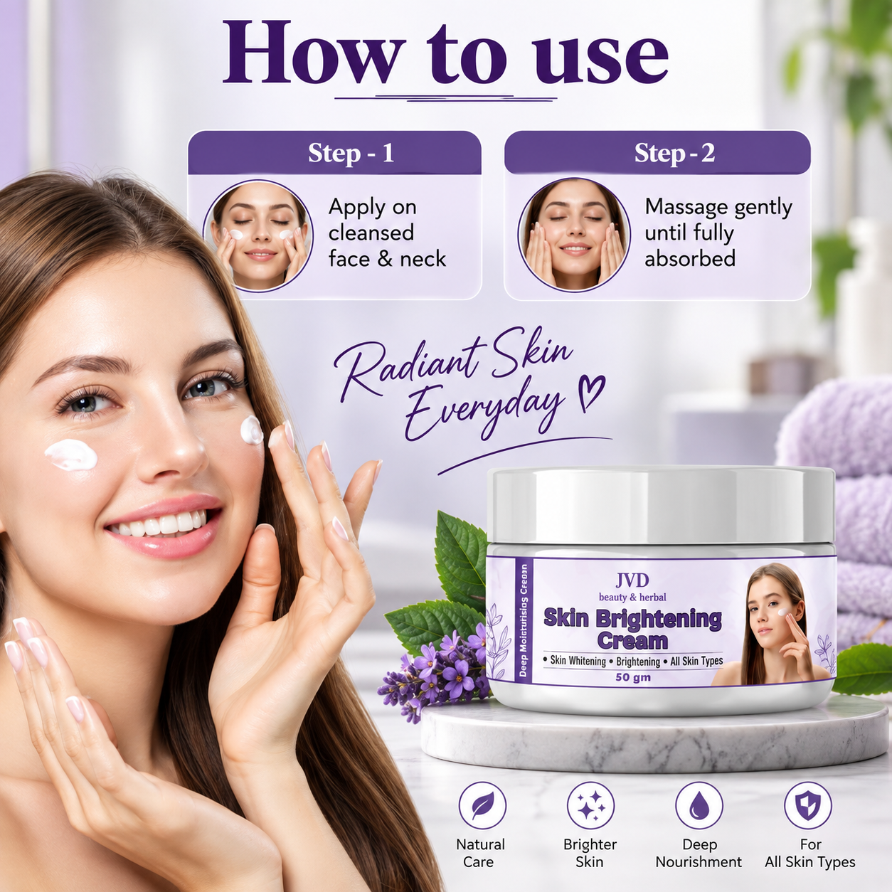 GLOURJAA Sandal Saffron Face Pack & Skin Brightening Cream Combo